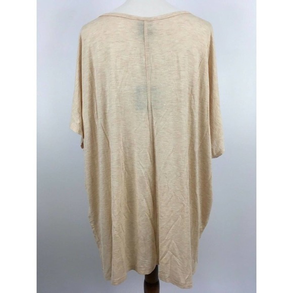 Bobeau Womens Top Cold Shoulder Crewneck Short Sleeve Tee Pink Plus Size 1X - Picture 6 of 12